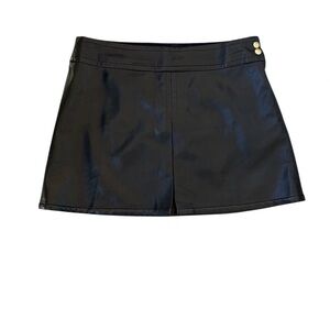 J. Crew Black Faux Leather Mini Skirt
